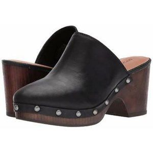Lucky Brand Yeats studded leather heeled clogs 7.5